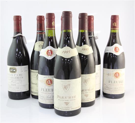 An eight bottle red burgundy assortment